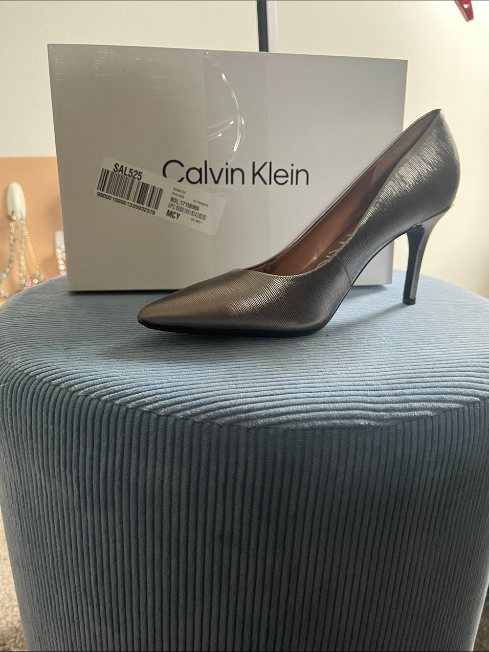 Calvin Klein Women's Metallic Charcoal Pointed-Toe Pumps